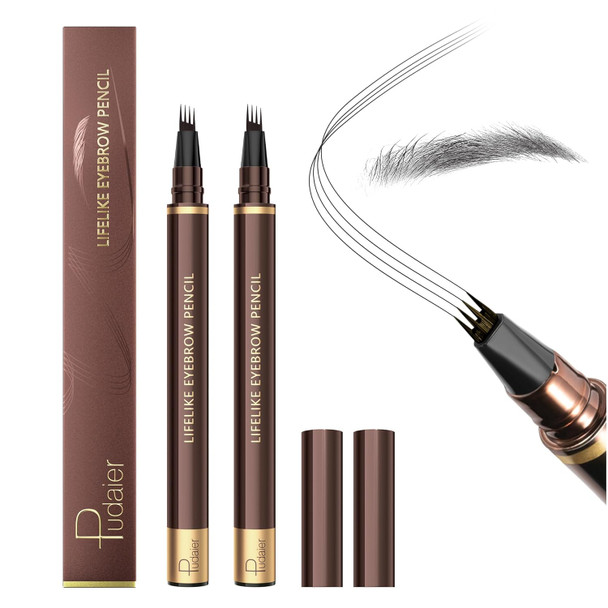 Espoce 2 Pack Eyebrow Pen Waterproof Microblading Eyebrow Pencil 4 Tip Precise Eye Brow Makeup Pen For Women To Effortlessly Create Hair Like Natural Brows Non Dry Out And Last All Day (Blonde)