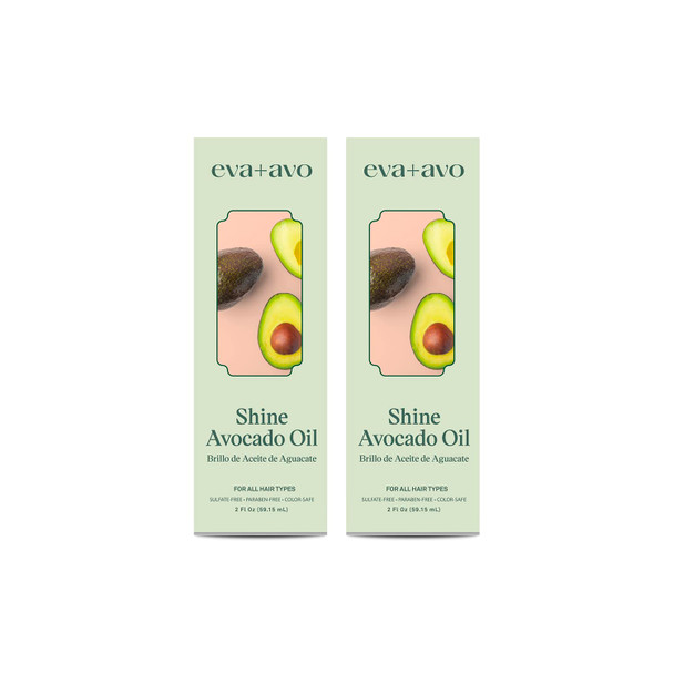 Eva + Avo Avocado Oil For Hair Hydrating Hair Oil With Avocado And Castor Oil Paraben And Sulfate-Free Reduces Frizz And Restores Shine - 2 Fl Oz