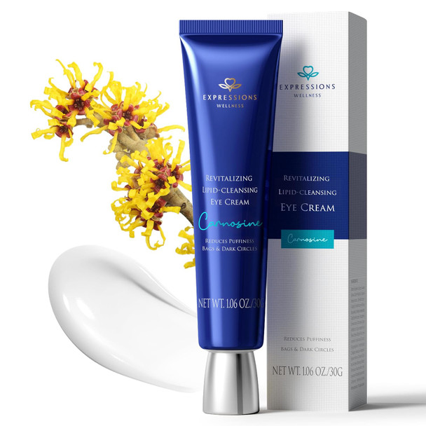 Expressions Wellness Eye Cream Anti Aging For Wrinkles & Dark Circles Korean Under Eye Cream With Peptides & Niacinamide Firming Eye Cream For Puffiness For Women & Men 1.06 Oz Gold