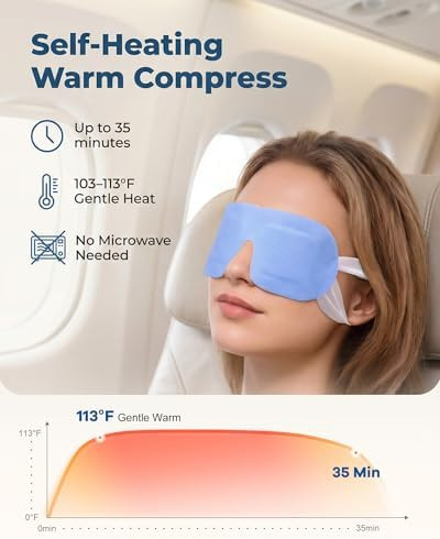Facemoon Self Heating Steam Eye Mask: 10-Pack Unscented Disposable Warm Eye Compress For Dry EyesStye & Tired Eyes Stress Relief Moist Eye Warmer For Spa Flight Travel & Relaxation For Women