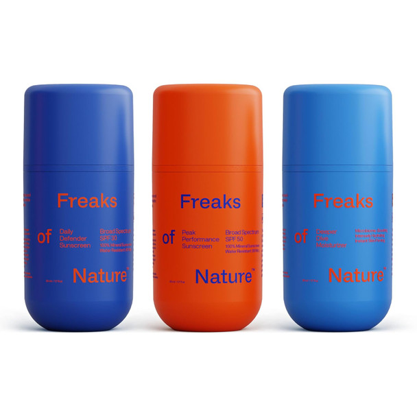 Freaks Of Nature Peak Performance Spf 50 | 100% Mineral Sunscreen | Lightweight Fast-Absorbing 80-Min Water-Resistant | Plant-Based Eco-Friendly Reef-Safe Cruelty-Free | All Skin Types| 1.7 Oz