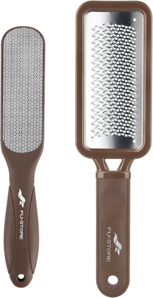 Fu Store 2 Pack Foot Files Callus Remover Stainless Steel Foot Rasp And Dual Sided Feet File Professional Scrubber Pedicure Tools Premium For Feet Care Remove Hard Skin