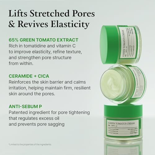 Fully Green Tomato Facial Cream Pore Lifting With 65% Green Tomato Extract And Vitamin C Facial Moisturizer For Hydration And Elastcity Fragrance Free Vegan & Dermatologically Tested 3.04 FlOz