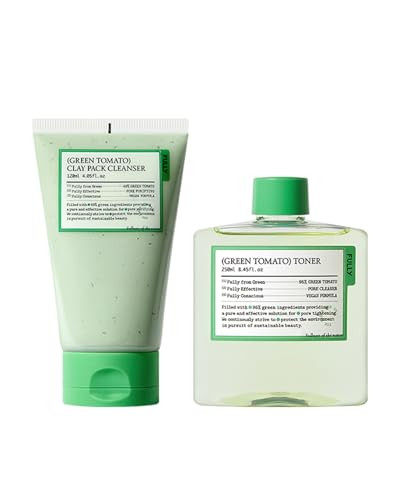 Fully Green Tomato Pore Detox Set Clay Mask Cleanser & Toner Duo