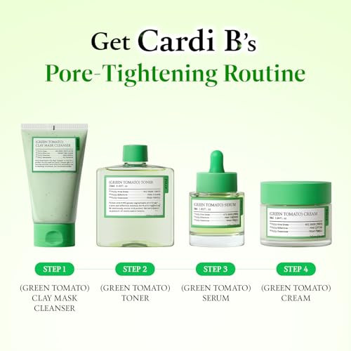 Fully Green Tomato Cardi B'S Pore Care Set Pore Tightening Pore Detox Blackhead & Sebum Control Vegan Fragrance-Free Korean Skincare Kit