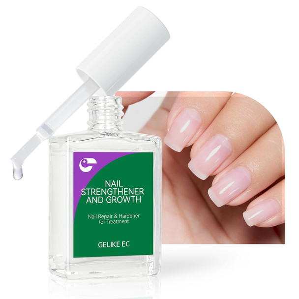 Gelike Ec Nail Repair Protein For Thin Nails: 6 In 1 Natural Nail Strengthener Hardener Extra Strong And Growth - Long Lasting Polish And Fast Dry For Damaged Weak Splitting Treatment (Pink 15Ml)