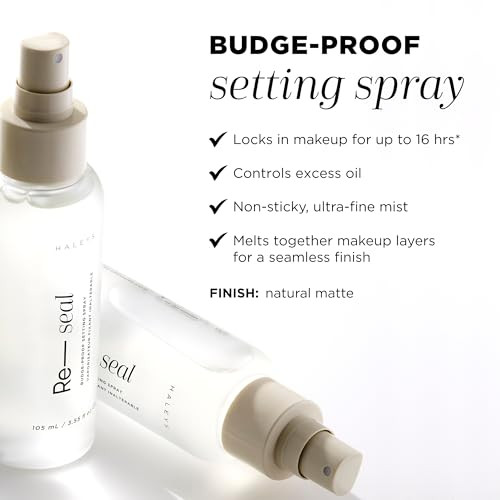 Haleys Re-Seal Setting Spray - 16-Hour All-Day Hold - Prebiotics & Antioxidants - Oil-Control Hydrating Setting Spray - Ultra-Fine Mist For Natural Finish - Lightweight Non-Sticky Formula By