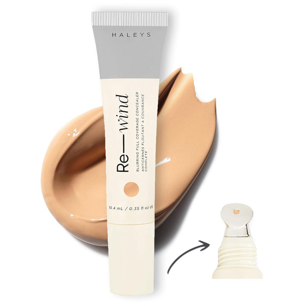 Haleys Re-Wind Full Coverage Brightening Concealer Color Correcting Eye Concealer For Dark Circles Fine Lines & Redness Longwear Non-Caking Soft-Matte Finish Blurring Concealers For Women