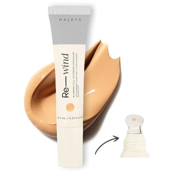 Haleys Re-Wind Full Coverage Brightening Concealer Color Correcting Eye Concealer For Dark Circles Fine Lines & Redness Longwear Non-Caking Soft-Matte Finish Blurring Concealers For Women