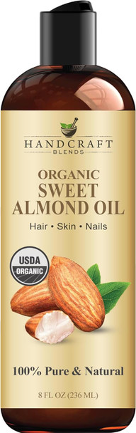Handcraft Blends Organic Fractionated Coconut Oil | 100% Pure And Natural | Bath & Body Oil | Premium Grade Carrier Oil | Skin | Hair | Body | Massage | Hexane-Free | 8 Fl Oz