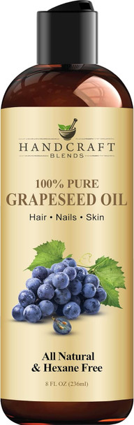 Handcraft Blends Organic Fractionated Coconut Oil | 100% Pure And Natural | Bath & Body Oil | Premium Grade Carrier Oil | Skin | Hair | Body | Massage | Hexane-Free | 8 Fl Oz