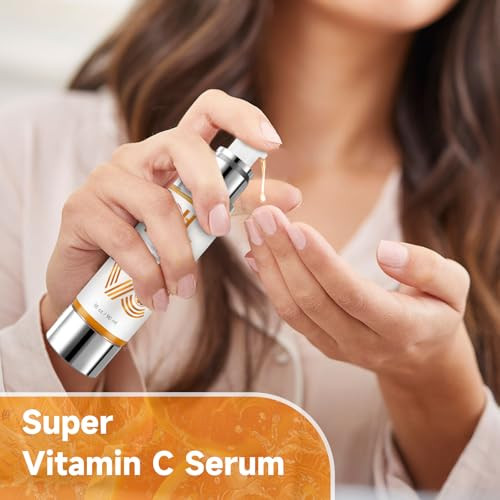 Hanywil Vitamin C Serum For Mature Skin 20% Vitamin C Face Serum With Hyaluronic Acid Dark Spot Remover Hydrating Skincare For Wrinkle Reduction Lifting & Firming - 1.7 Fl Oz