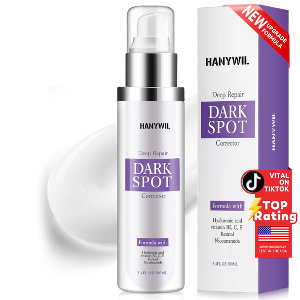 Hanywil Dark Spot Remover For Face & Body SerumRapid Tone Repair Cream With Hyperpigmentation TreatmentAge Spot & Melasma RemoverDermatologist-Tested Brightening Retinol Serum (2 X 1.7 Fl Oz)