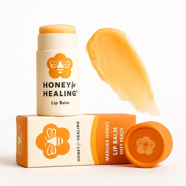 Honey For Healing Manuka Honey Lip Balm 15+ Umf Ultra-Hydrating Formula With Beeswax Castor Oil & Organic Coconut Oil | 12+ Hour Moisture | Eco-Friendly Recyclable Tube | 0.25 Oz / 7 G (Soft Rose)