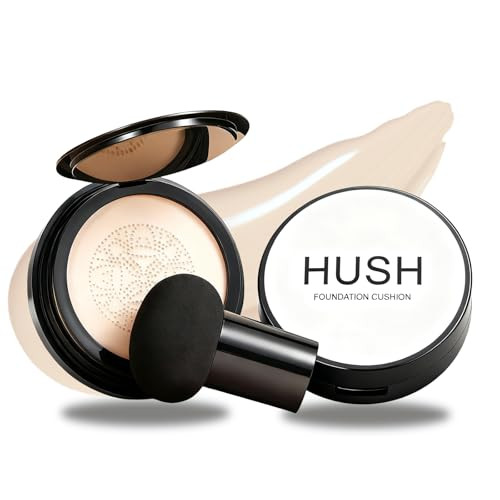 Hush Makeup Foundation For Older Women | Ivory - For Fair Skin With Pink Or Neutral Undertones | Mushroom Head Air Cushion Cc Cream - Bb Cream For Mature Skin | Makeup Concealer Long Lasting Full Coverage