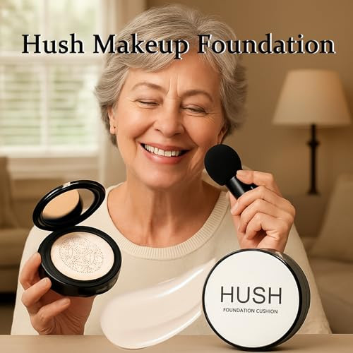 Hush Makeup Foundation For Older Women | Ivory - For Fair Skin With Pink Or Neutral Undertones | Mushroom Head Air Cushion Cc Cream - Bb Cream For Mature Skin | Makeup Concealer Long Lasting Full Coverage