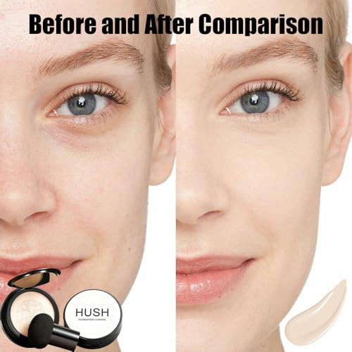 Hush Makeup Foundation For Older Women | Ivory - For Fair Skin With Pink Or Neutral Undertones | Mushroom Head Air Cushion Cc Cream - Bb Cream For Mature Skin | Makeup Concealer Long Lasting Full Coverage