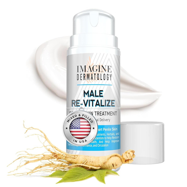Imagine Dermatology Male Re-Vitalize Original Penile Health Cream For Men - Relieve Restore And Support Skin - Moisturizer Penile Lotion - Large Value Size (5Fl Oz/150Ml)