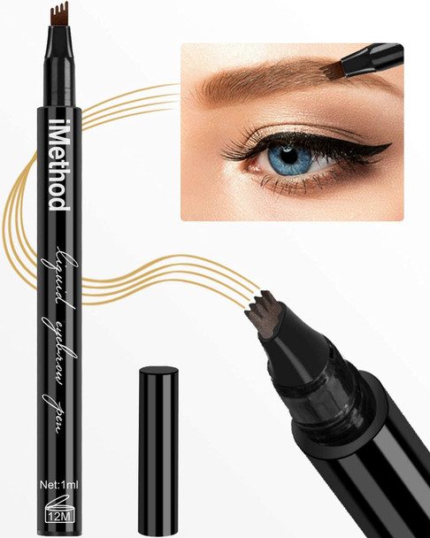 Imethod Eyebrow Pen - Eye Brown Makeup Eyebrow Pencil With A Micro-Fork Tip Applicator Creates Natural Looking Brows Effortlessly And Stays On All Day Light Brown