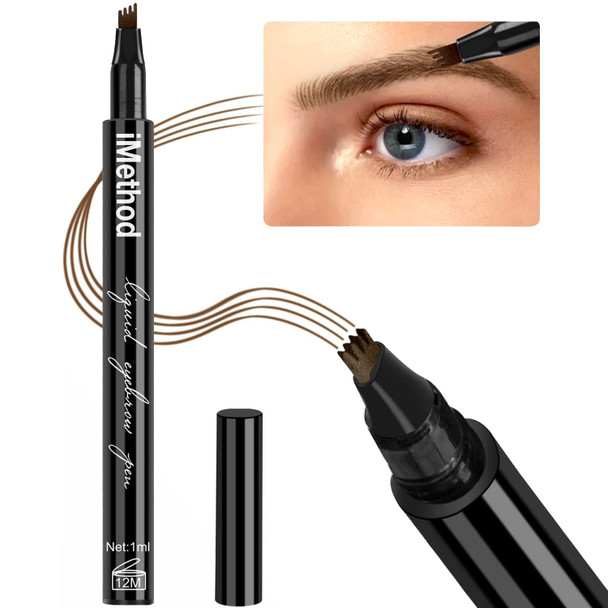 Imethod Eyebrow Pen - Eye Brown Makeup Eyebrow Pencil With A Micro-Fork Tip Applicator Creates Natural Looking Brows Effortlessly And Stays On All Day Light Brown