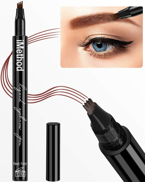 Imethod Eyebrow Pen - Eye Brown Makeup Eyebrow Pencil With A Micro-Fork Tip Applicator Creates Natural Looking Brows Effortlessly And Stays On All Day Light Brown