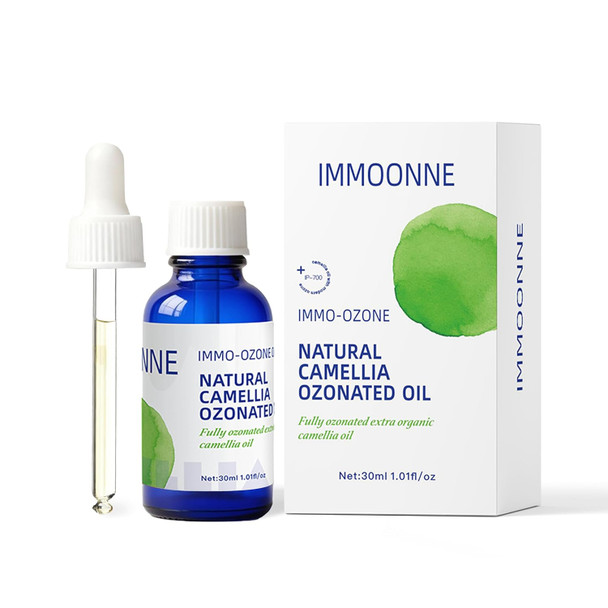 Immoonne Immo Ozonated Avocado Oil - 100% Natural & Organic Fast-Absorbing & Moisturizing Ozone Oil For Dry & Mature Skin Care 1.01 Fl Oz (30Ml) Glass Dropper
