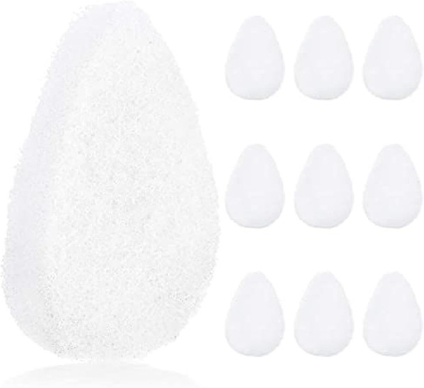 Impresa Face Scrubber Exfoliator Sponges - Regular Puff - Natural Medical-Grade Foam - 10 Pack Reusable Exfoliating Pads - Deep Cleanse & Dead Skin Removal - Normal To Oily Skin