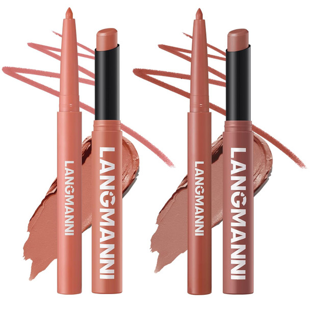Jolilab 12Pcs Lip Set: 6 Colors Lip Liner+6 Colors LipstickMatte/CreamySmooth Creamy TextureLong-LastingBold/Nude Shades For Daily/Party Vegan For Makeup Lovers. (Rich - Color Set B)
