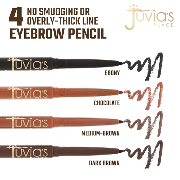 Juvia'S Place Isculpt Ishade Chocolate - Eyebrow Pencil Liner With Spoolie Brush Eyebrow Makeup Brow Definer Waterproof Filler Brow Liner Pencil