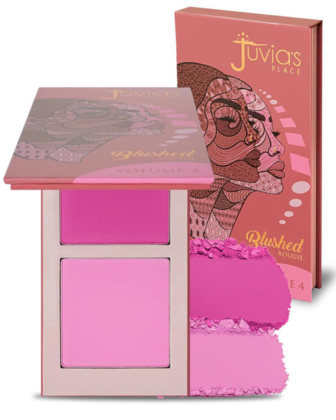Juvia'S Place Blushed Duo Blush Volume4 - Two Tone Pigmented Buildable Pressed Mineral Powder - Rosy Natural Cheeks Matte Fresh Finish For All Skin Color