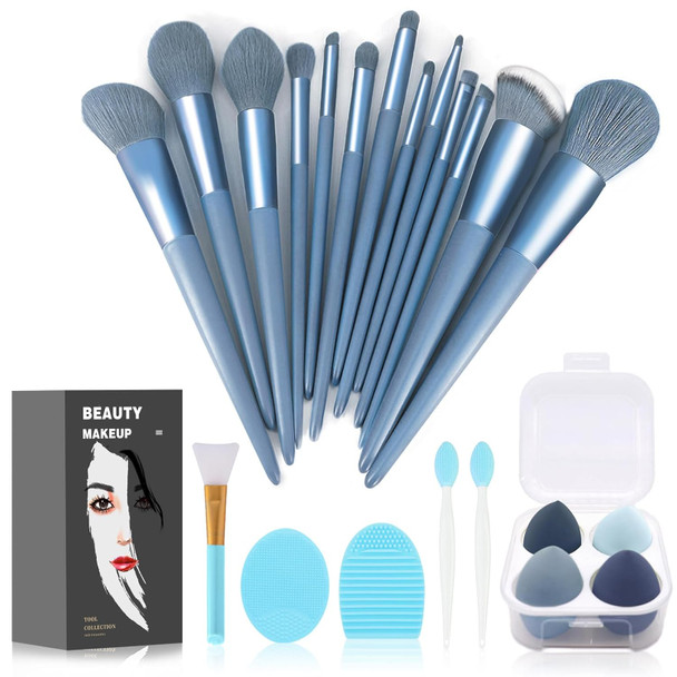 Koccido Makeup Brushes 22 Pcs Makeup KitFoundation Brush Eyeshadow Brush Make Up Brushes Set (Green 22 Piece Set)