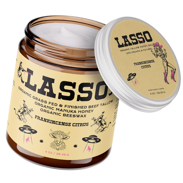 Lasso Tallow Lasso Beef Tallow Face Moisturizer With Grass-Fed/Finished Beef Tallow For Skin Manuka Honey And Beeswax Unscented And Manuka Honey Balm