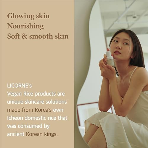 Licorne Vegan Rice Bran Face Serum With Aha Pha - Gentle Texture Refining & Radiance Boosting Daily Hydration For Glass Skin Icheon Rice Extract Clean Beauty 45Ml / 1.52 Fl Oz
