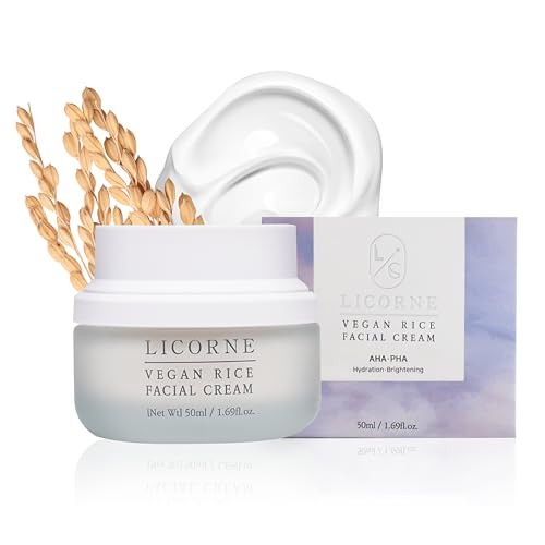 Licorne Vegan Rice Facial Cream With Aha Pha - Gentle Texture Refining & Daily Lightweight Moisturizer For Glass Skin Icheon Rice Extract Hyaluronic Acid 50Ml / 1.69 Fl Oz