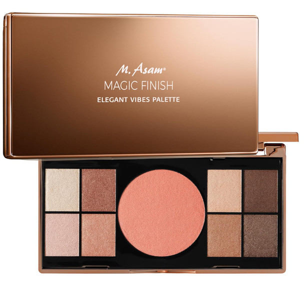 M. Asam Magic Finish Elegant Vibes Palette (8 X 0.03 Oz + 1X 0.14G) - Eye Shadow Palette 8 Harmonizing Eyeshadow Shades & Blush High Color Payoff Satin-Touch Texture Enriched With Vitamin E