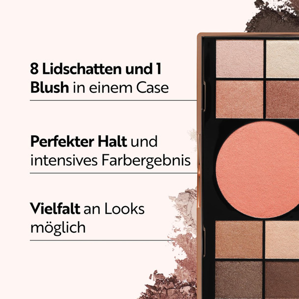 M. Asam Magic Finish Elegant Vibes Palette (8 X 0.03 Oz + 1X 0.14G) - Eye Shadow Palette 8 Harmonizing Eyeshadow Shades & Blush High Color Payoff Satin-Touch Texture Enriched With Vitamin E