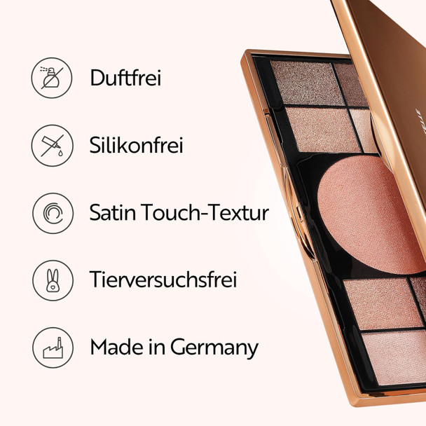 M. Asam Magic Finish Elegant Vibes Palette (8 X 0.03 Oz + 1X 0.14G) - Eye Shadow Palette 8 Harmonizing Eyeshadow Shades & Blush High Color Payoff Satin-Touch Texture Enriched With Vitamin E
