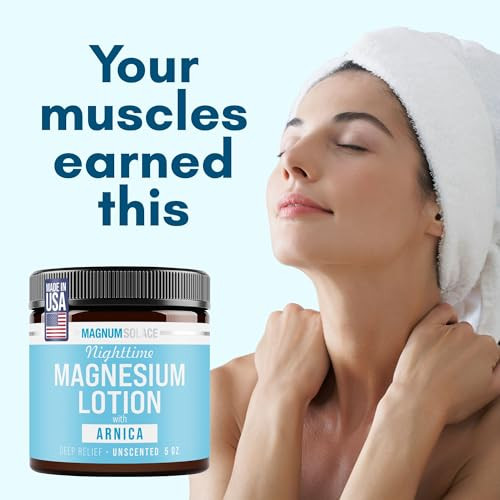 Magnum Solace Nighttime Magnesium Lotion For Kids - With Arnica Soothing Relief & Relaxation Highly Concentrated Magnesium For Muscles Apply To Legs Or Feet Before Bed Skin-Friendly For Babies And Kids