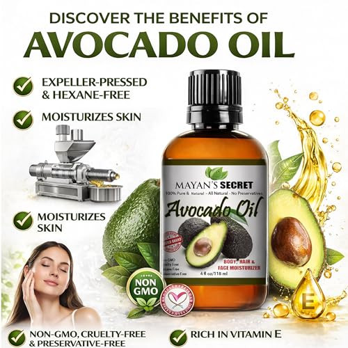 Mayan'S Secret Avocado Oil For Hair And Skin - Natural Dry Skin Face Moisturizer - Collagen Boosting For Aging Skin Combat Fine Lines And Wrinkles