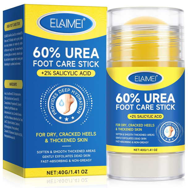 Mcukv Urea Cream Stick 60% Plus 2% Salicylic Acid Extra Strength Urea Foot Cream For Dry Cracked Heels Callus Remover For FeetMoisturizing Lotion For Hands KneesElbowsSoftens And Exfoliates Dead Skin