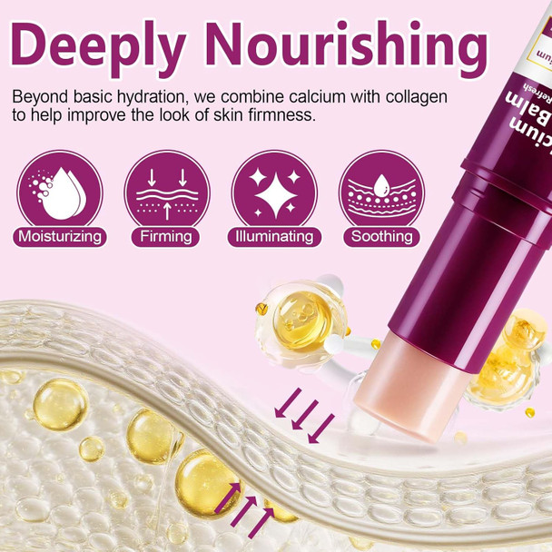 Mcukv Calcium Volume Multi Balm Stick 2Pack Collagen & Vitamin E Moisture Stick For Face And Neck Lightweight Non-Greasy Hydration Balm For Daily Use Promotes Soft Supple Healthy-Looking Skin