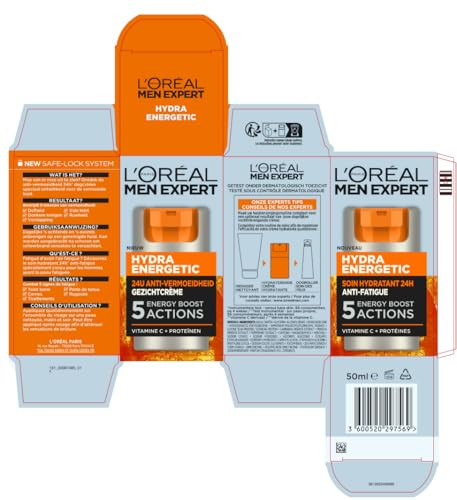 Men Expert L'Oreal Paris Hydra Energetic Daily Anti-Fatigue Moisturizing Lotion 1.6 Ounce