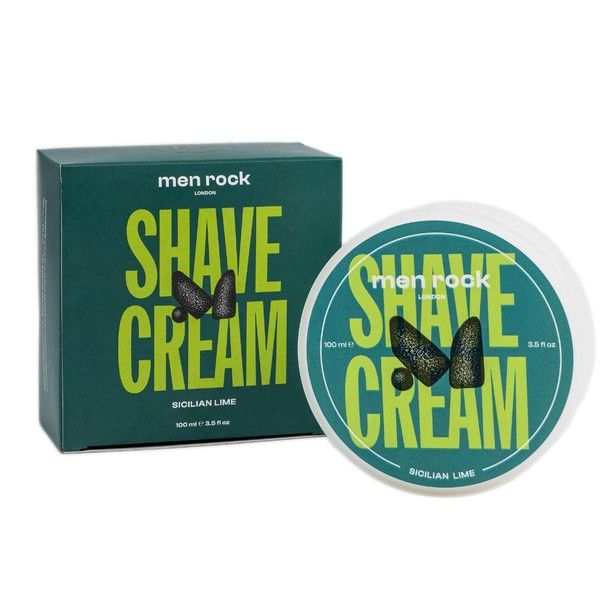 Men Rock Shave Cream - Sicilian Lime - Mens Shaving Cream - Moisturizing Shaving Foam For Men - Non-Drying Formula - Cruelty-Free - 3.5 Oz