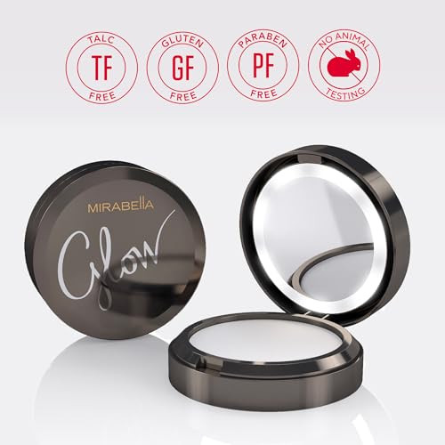 Mirabella Universal Pressed Setting Makeup Powder Glow By Beauty - Translucent Matte Setting Powder Infused With Hyaluronic Acid & Collagen With Lightweight Flawless Finish - Blurring Anti-Aging &