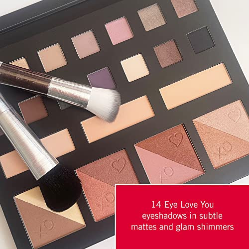 Mirabella Essential Artist Makeup Palette Kit By Beauty - Includes 14 Eyeshadow Shades In Matte & Shimmer 3 Pure Press Powder Foundation And Sculpt & Blush Duos - Talc-Free Paraben & Gluten-Free