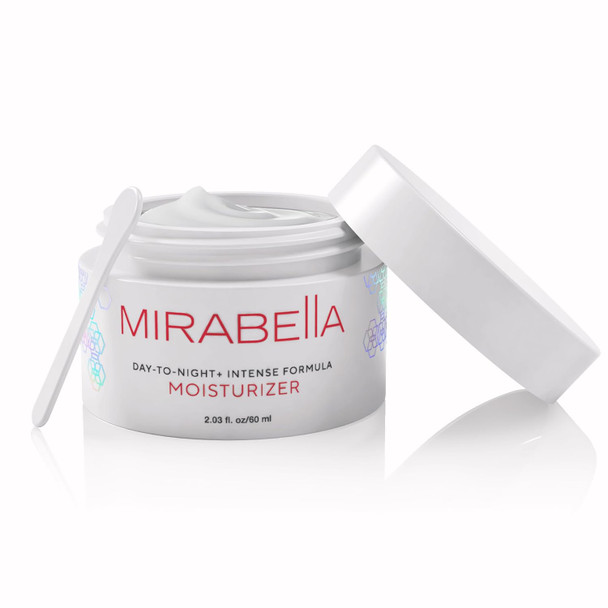 Mirabella Day To Night+ Intense Formula Moisturizer Hydrating Anti-Aging Face Cream W/Hyaluronic Acid Niacinamide & Collagen Lightweight Day & Night Facial Moisturizer 2.03 Oz
