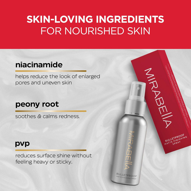 Mirabella Bulletproof Matte Setting Spray For Makeup Finishing Spray For Makeup Locks In Foundation With A Weightless Long-Lasting Finish Setting Spray For Oily Skin Is Suitable For All Skin Types