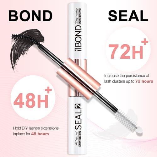 Miuffue Eyelash Glue Lash Bond And Seal Latex-Free Lash Glue For Sensitive Eyes Waterproof Strong Hold Eyelash Cluster Adhesive For 72 Hours