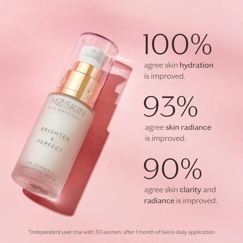 Mz Skin By Maryam Zamani Md Mz Skin Brighten & Perfect Vitamin C Serum 1.01 Fl Oz - 10% Brightening Treatment For Dark Spots Pigmentation To Reveal Glowing Renewed Skin With Tranexamic Acid