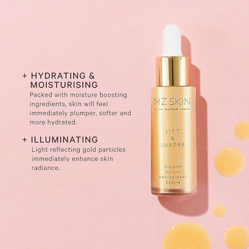 Mz Skin By Maryam Zamani Md Mz Skin Lift & Lustre Golden Elixir Serum 1.01 Fl Oz - Clinically-Proven Antioxidant Treatment With Dual-Weight Hyaluronic Acid For Deep Hydration & Glowing Skin All Skin Types